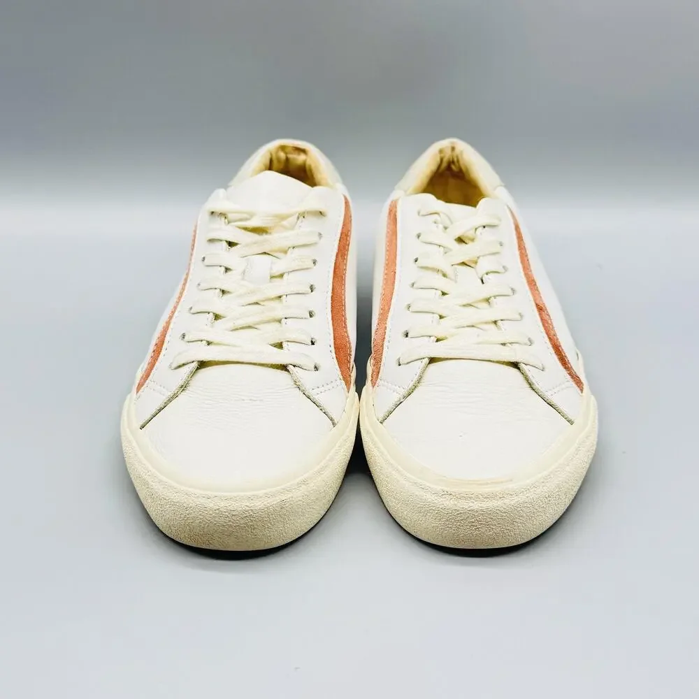 Madewell Shoes Womens 8.5 White Leather Sidewalk Low Top Lace Up Court Sneakers